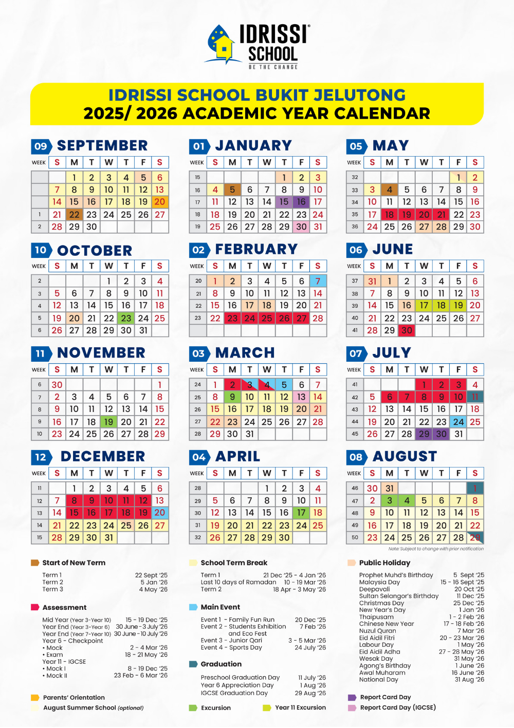 BJ Academic Calendar 2025-26