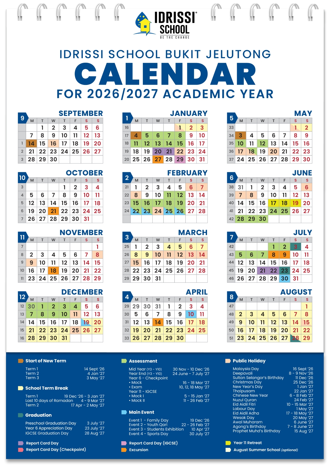 BJ Academic Calendar 2026-27