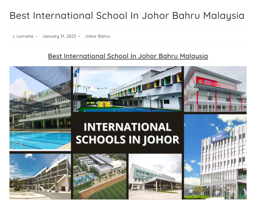 Best International Schools in Johor