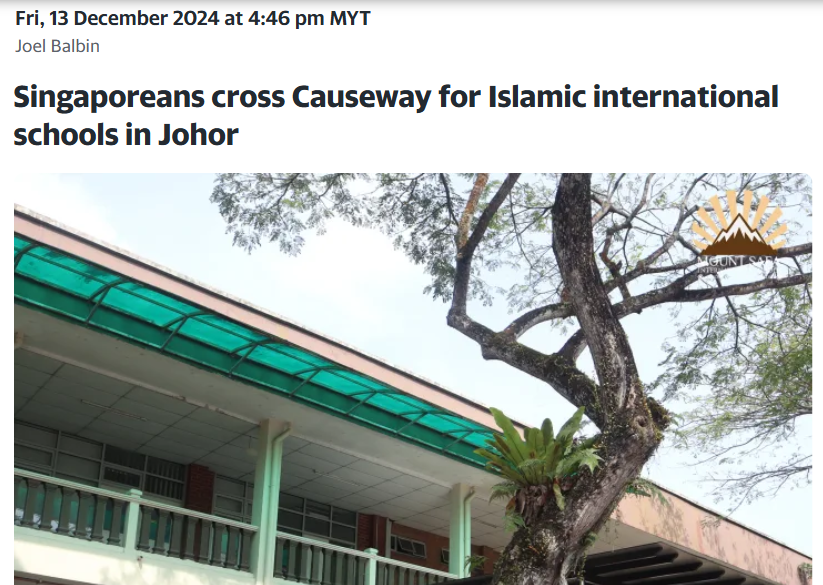 Singaporean cross Causeway for Islamic International Schools in Johor