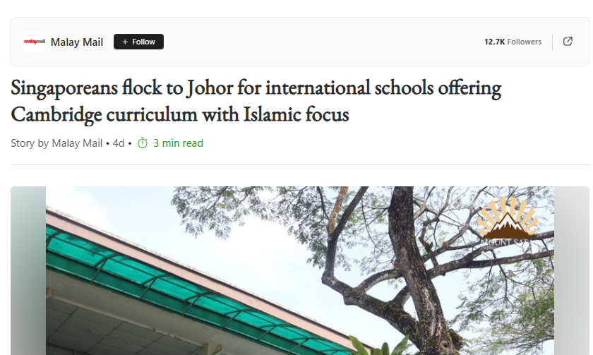 Singaporeans flock to Johor for international schools offering Cambridge curriculum with Islamic focus _ MSN